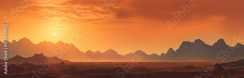 Serenity of the sands. Stunning desert landscape bathed in the glow of sunset in the warmth of summer