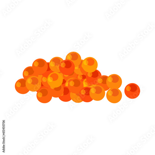 イクラ。フラットなベクターイラスト。
Salmon roe (salmon caviar, red caviar). Flat designed vector illustration.