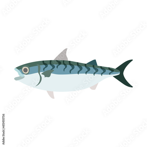 Murais de parede 鯖（マサバ）。フラットなベクターイラスト。
Chub mackerel
