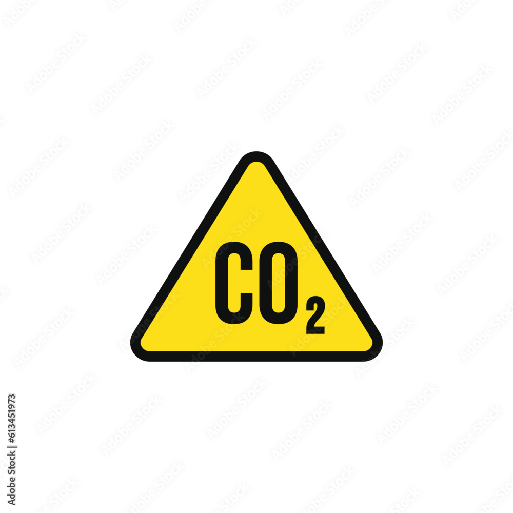 Carbon dioxide caution warning symbol design vector