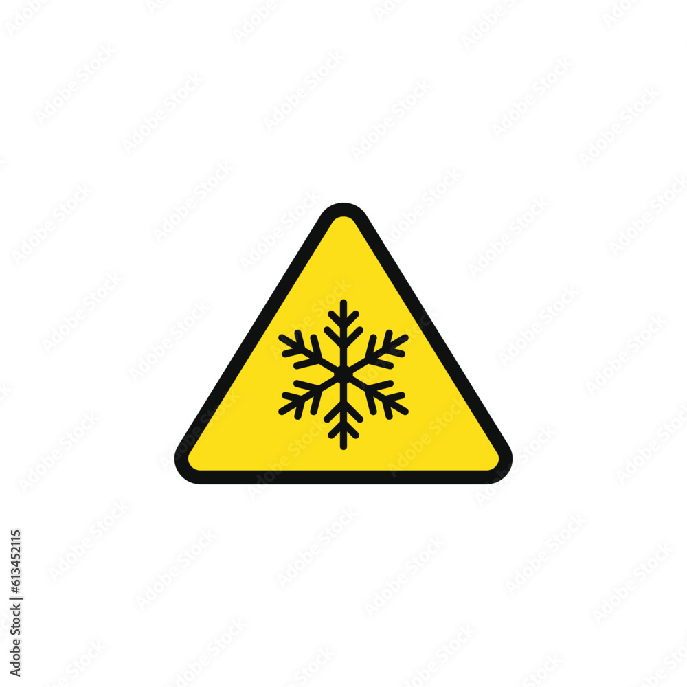 Extreme cold caution warning symbol design vector Extreme cold caution warning symbol design vector