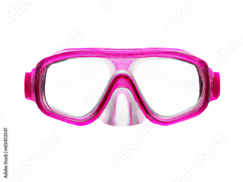 Pink scuba diving googles isolated png file