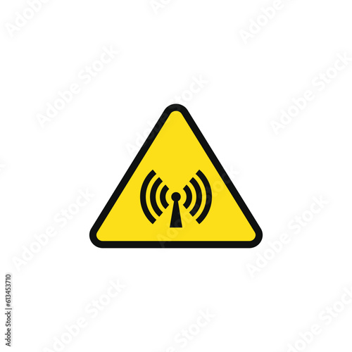 Non ionizing radiation caution warning symbol design vector