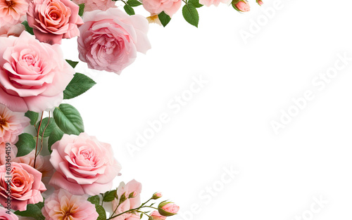 ai generated a Rose flower Clipart border. For decorating cards  invitations  banners 
