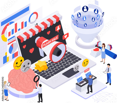 Neuromarketing Isometric Concept