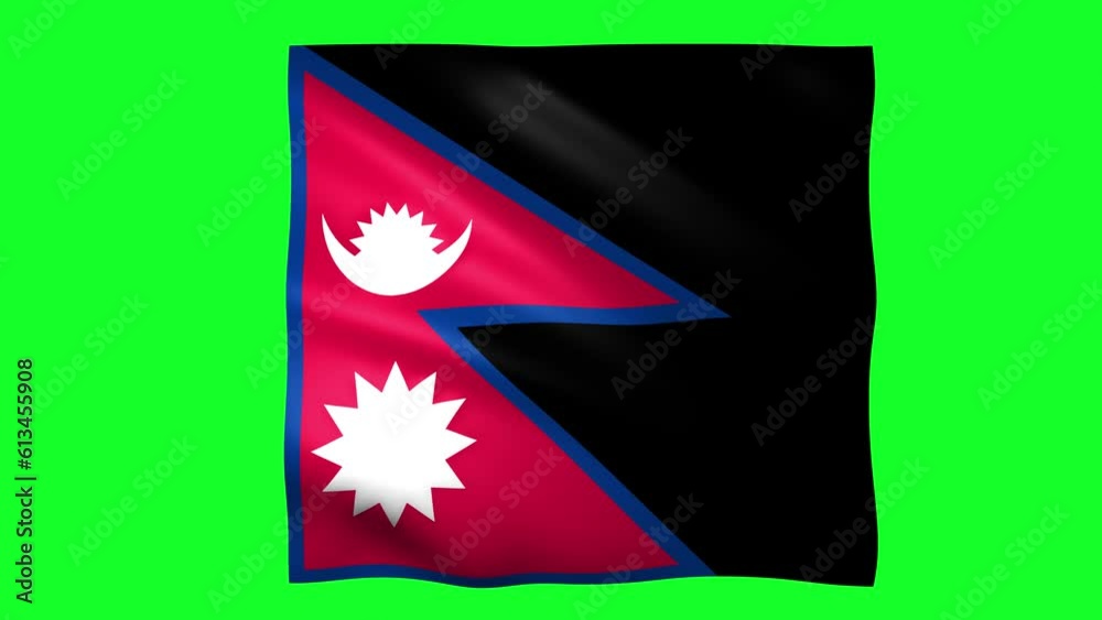 Nepal flag on green screen for chroma key Nepal flag on green screen for chroma key