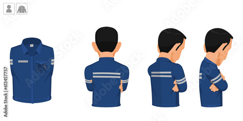 worker with uniform on white background