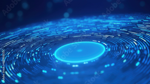 Photo of Blue dot shaped light effect technology concept background © Elaine