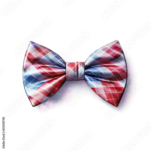Bow tie fashion clothing with colorful pattern isolated on white background. Generative AI
