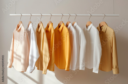 clothes hanging on the rail with Generative AI