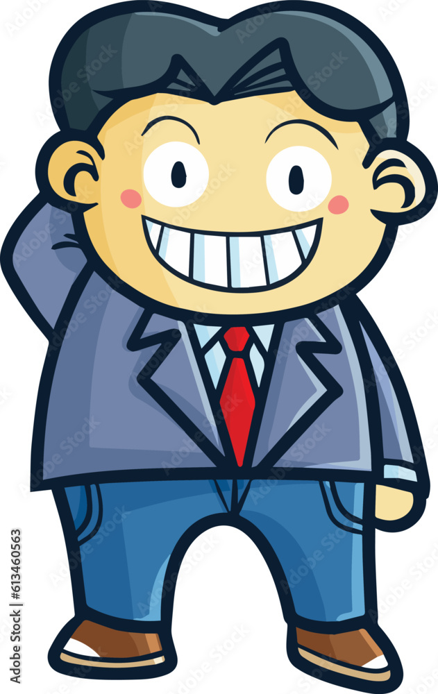 Funny businessman or employee smiling happily Funny businessman or employee smiling happily