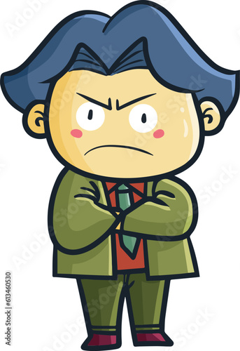 Funny angry worker boss cartoon illustration