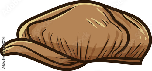 Cool vintage brown hat cartoon illustration