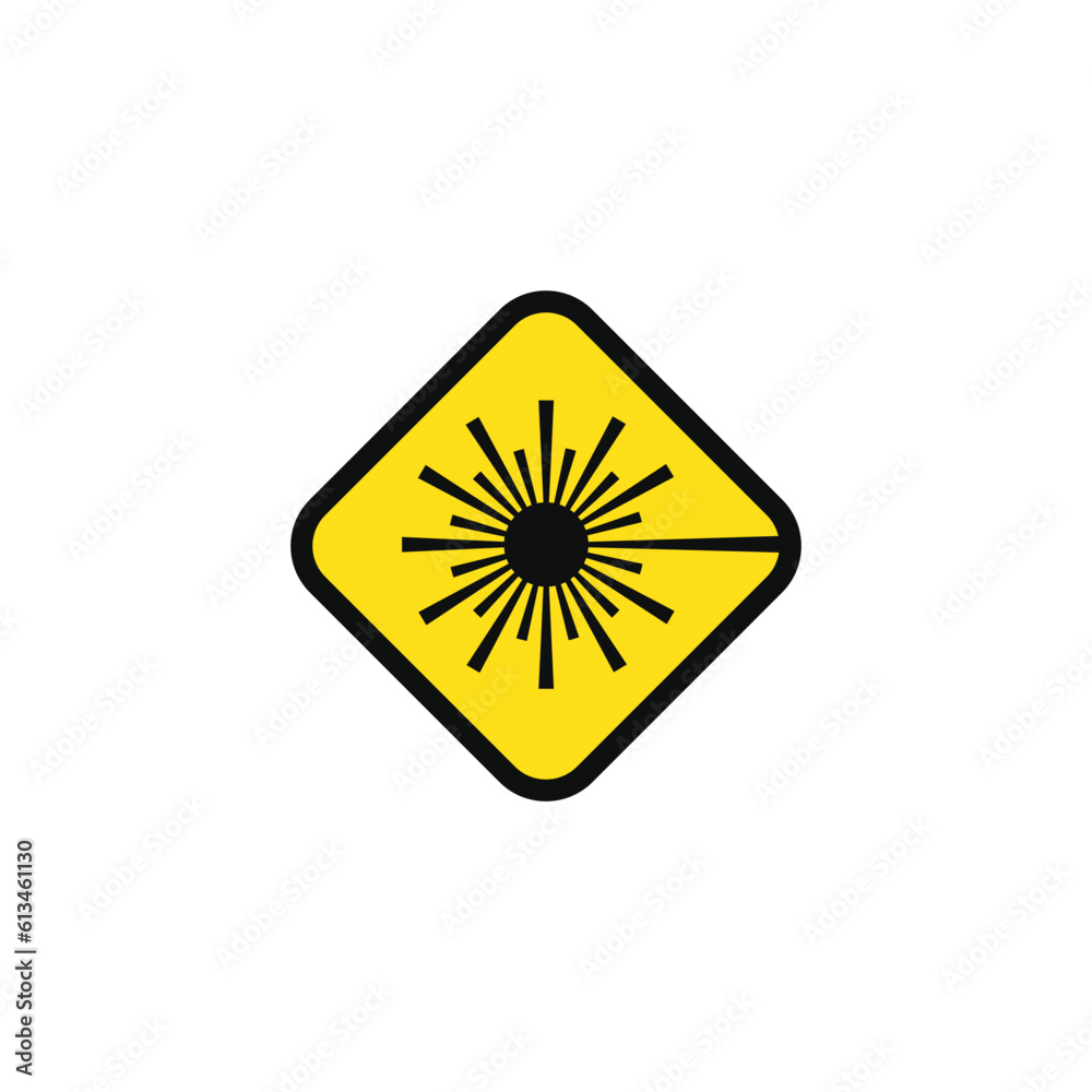Laser radiation caution warning symbol design vector Laser radiation caution warning symbol design vector
