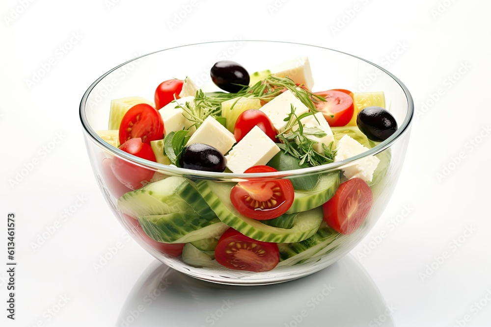 Fresh and Vibrant. Salad for a Healthy Lifestyle on White Background isolated Fresh and Vibrant. Salad for a Healthy Lifestyle on White Background isolated
