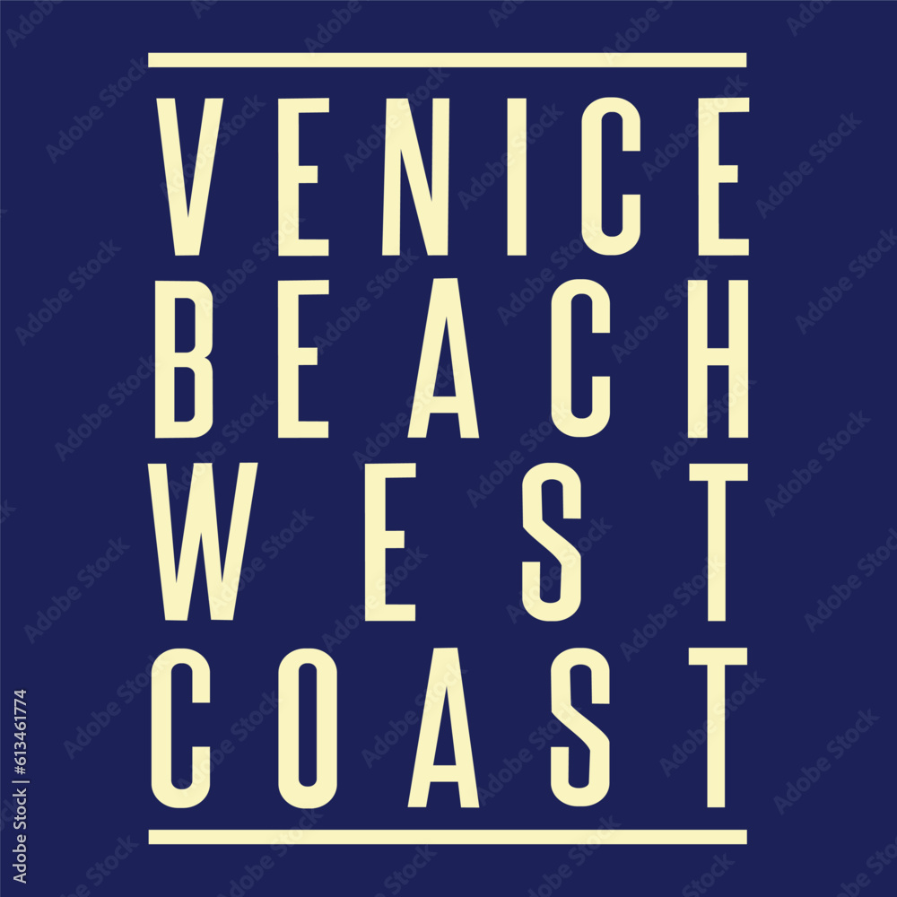 Venice beach typography graphic design, for t-shirt prints, vector illustration
