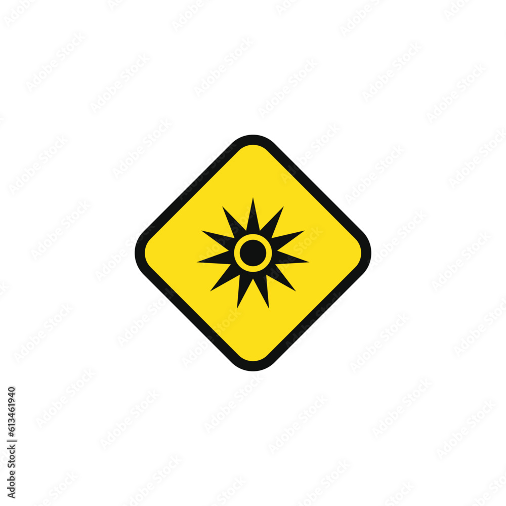 Optical radiation caution warning symbol design vector Optical radiation caution warning symbol design vector