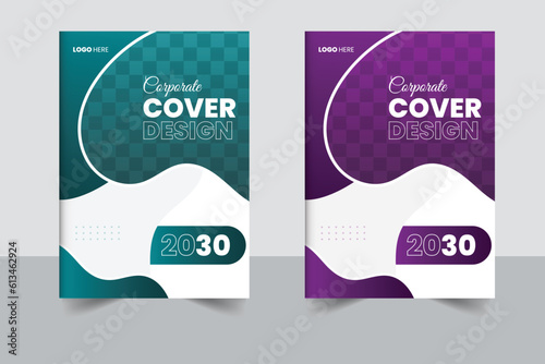 Blue corporate identity cover business vector design