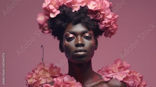 portrait of a woman with flowers in her hair