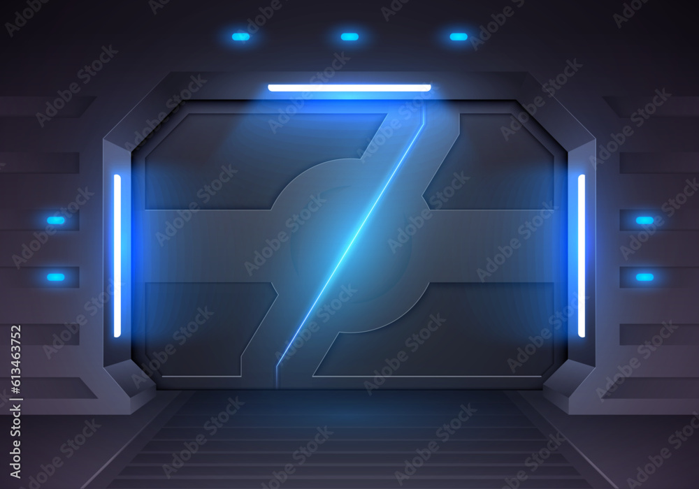 Futuristic Laboratory Door Or Space Ship Gate