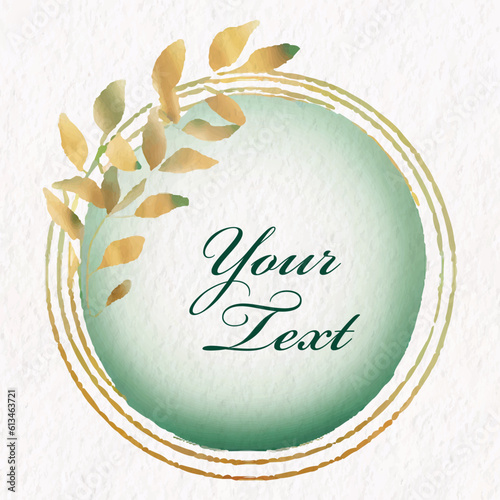 leafy botanical water colour style framer vector template