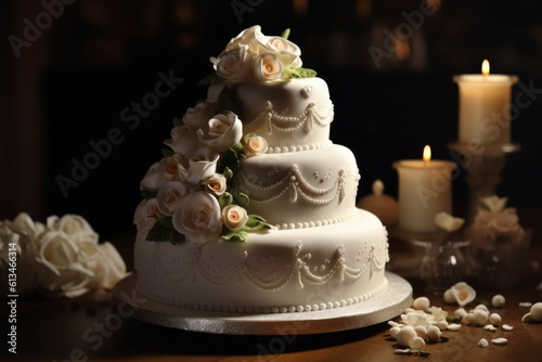 Wedding cake celebration. Generate Ai