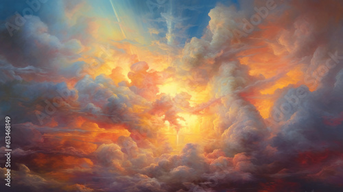 Pastel clouds   sky wallpaper  background  generative AI