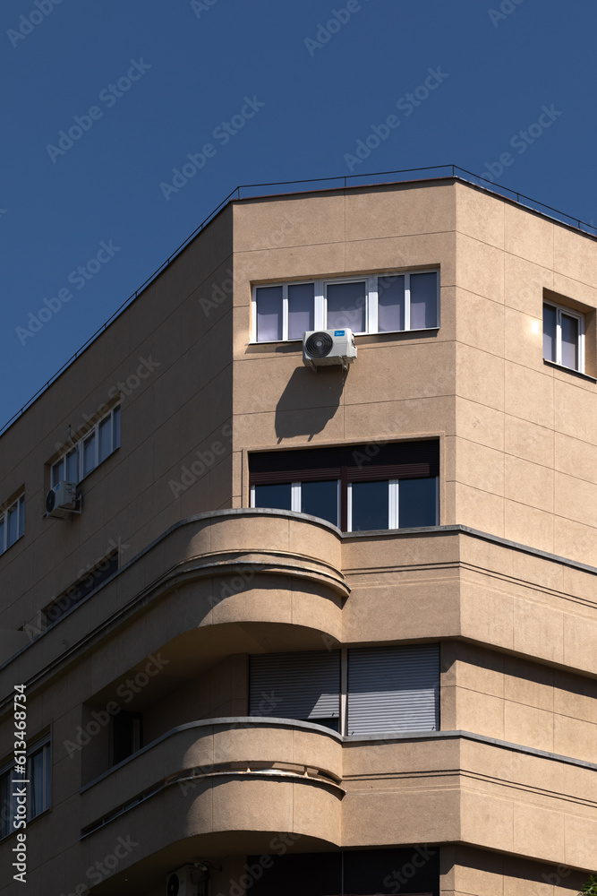 Part of the facade of the building is built in the style of constructivism. Part of the facade of the building is built in the style of constructivism.