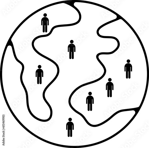 World population day background with globe in black color icon,.eps