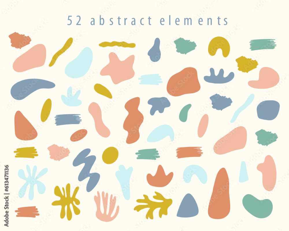 Simple Abstract vector forms textures, backgrounds, elements. Modern design