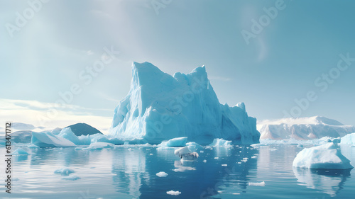 Iceberg in Antartica. Generative Ai