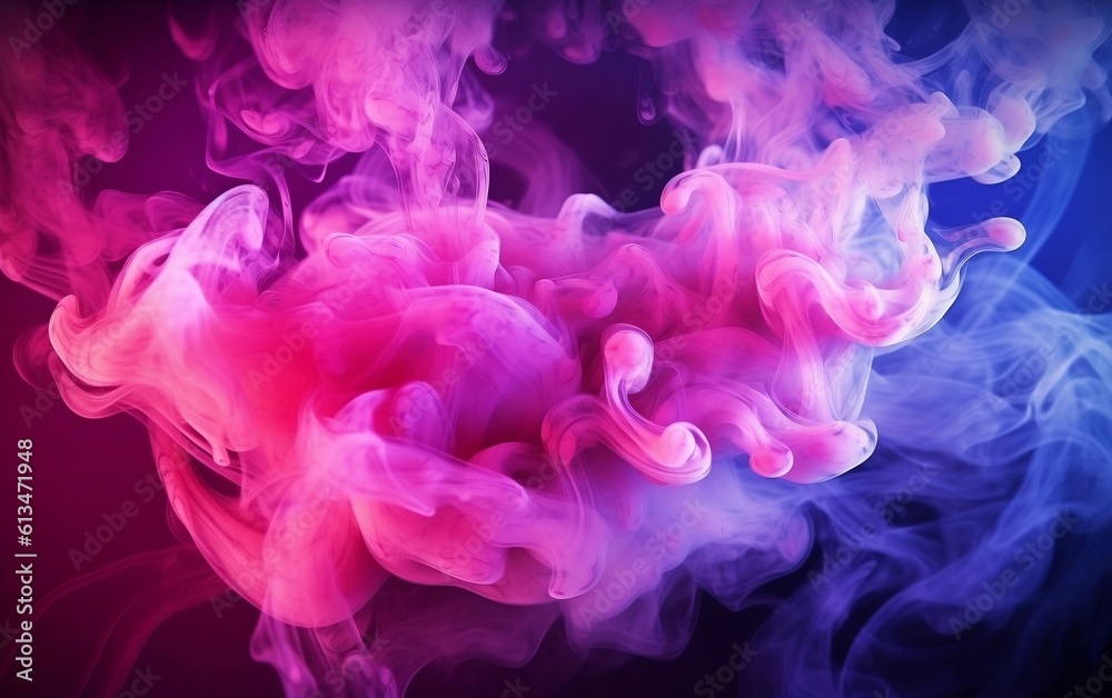 Colorful Abstract Smoke Explosion on Black Background - Vibrant Chaos and Artistic Whimsy, Generative AI