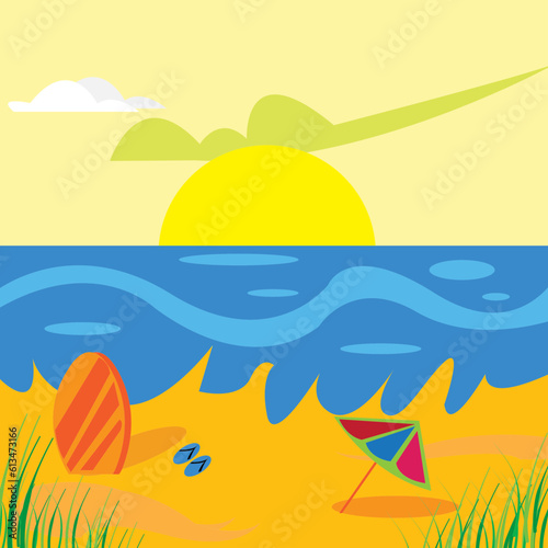 Sunny Surf Illustration
