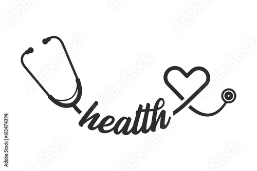 Stethoscope Heart Vector, Medical tools Vector, Stethoscope typography, Doctor, Nurse, Health, illustration, Clip Art, medical illustration, Typography