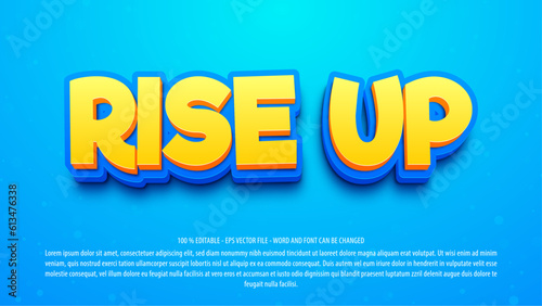 Editable text effect kids 3d style