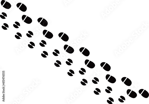 サンタとトナカイの足跡のイラスト