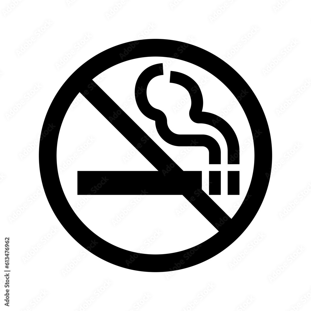 No smoking sign on white background color editable No smoking sign on white background color editable