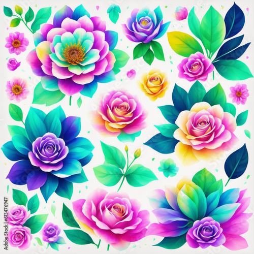 seamless pattern with flowers Generative AI