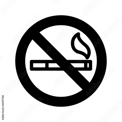 No smoking sign on white background color editable