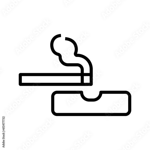 cigarette icon on the white background color editable