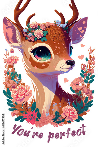 Deer Watercolor Clipart Created with Generative AI Tools