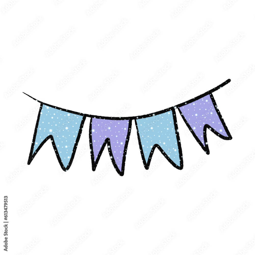 Multicolored festive flags-garland. Multicolored festive flags-garland.
