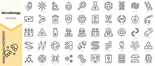 Foto Set of microbiology Icons