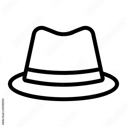 fedora hat line icon