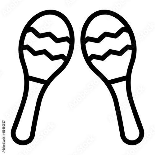 maracas line icon