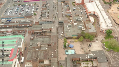 Aerial shot over Queens way Stevenage highstreet photo