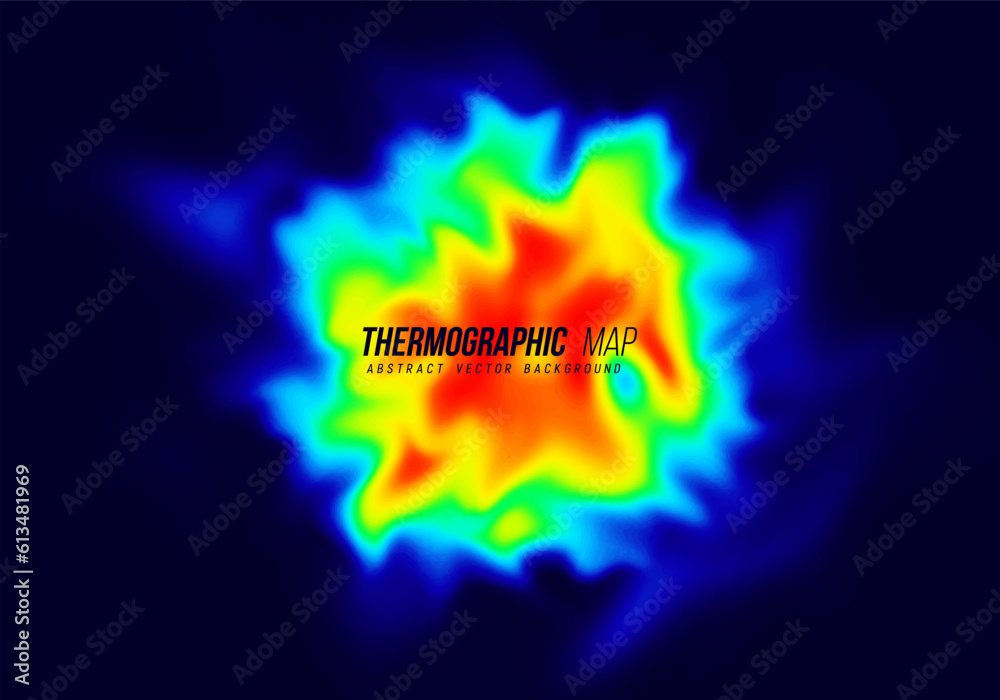 Heat map. Abstract infrared thermographic background. Vector ...