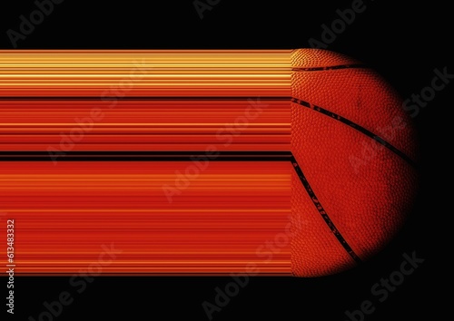 芸術的で抽象的なバスケットボールのボールの3dイラスト