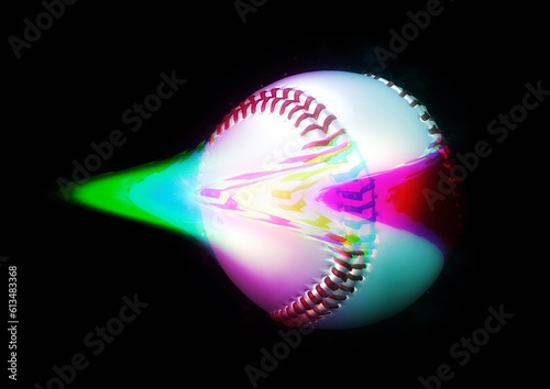 スポーツの概念で芸術的で抽象的な野球ボールの3dイラスト