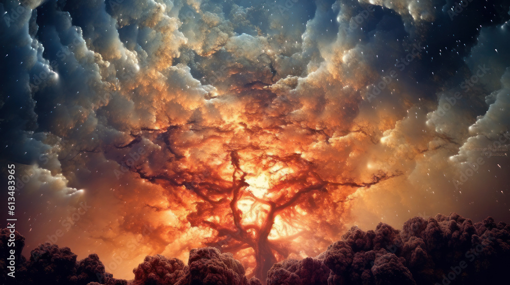 Fototapeta premium Universe fantasy cosmic wallpapers, supernova, Generative AI